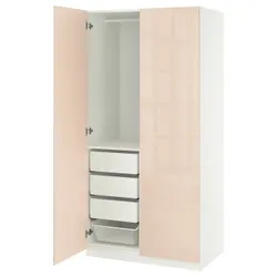 IKEA PAX / FARDAL(695.908.02) Комбінація гардеробу, білий/легкий -orange глос