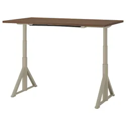 IKEA IDÅSEN(492.809.66) письмовий стіл з регулюванням висоти, коричневий / бежевий