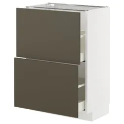 IKEA METOD / MAXIMERA(195.584.99) шафа для підлоги з 2 ящиками, білий/Хавсторп коричнево-бежевий