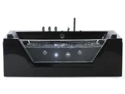 LED ванна з гідромасажем 162 см чорна SAMANA