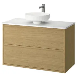 IKEA ÄNGSJÖN / LERSJÖN(495.712.96) Шафи для вимивання ящиками/миттям/акумулятором, іміту. дуб/білий імітаційний мармур