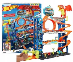 Набір для паркування HOT WHEELS MEGAGARAGE "Атака драконів" + 2 машинки HKX48