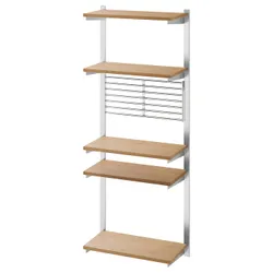 IKEA KUNGSFORS (193.084.05) Рейка з полицею і решіткою, нержавіюча сталь / зола