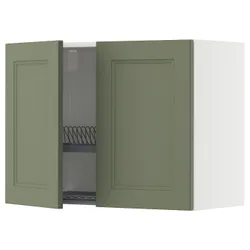IKEA METOD(495.175.15) Настінна шафа з крапельцем/2 двері, Biały/axstad gria -green