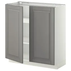 IKEA METOD(494.623.77) stj шафа / полиці / 2 двер, білий / Bodbyn сірий