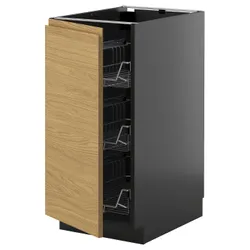 IKEA METOD(095.880.34) шафи з кошика друка, Czarnoszary/Voxtorp imit. дуб