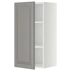 IKEA METOD(394.674.98) навісна шафа з полицями, білий / Bodbyn сірий