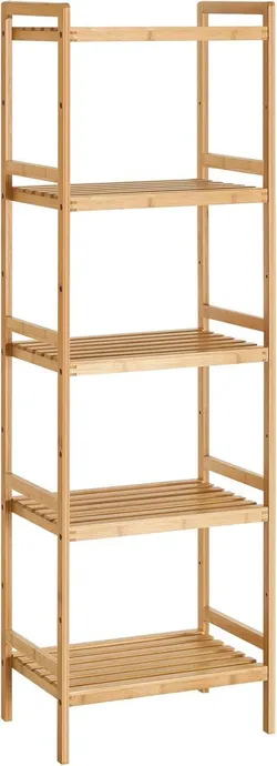 SONGMICS BCB075N01 Кухонна полиця з бамбука, книжкова шафа на 5 полиць, 45 х 31,5 х 142 см, для ванної, кухні, вітальні, спальні,