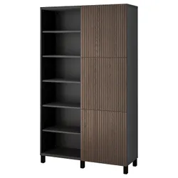 IKEA BESTÅ(194.216.99) поєднання з дверима, чорно-коричневий Björköviken / дубовий шпон коричневого кольору