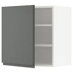 IKEA METOD(294.628.87) навісна шафа з полицями, білий / Voxtorp темно-сірий