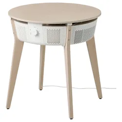 IKEA STARKVIND(804.619.45) стіл з очищувачем повітря, дубовий шпон морений / білий