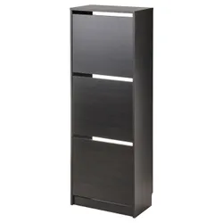 IKEA BISSA(605.302.09) тумба для взуття, 3 відділення, чорно-коричневий