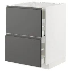 IKEA METOD / MAXIMERA(894.778.00) стояча шафа / витяжка з ящиками, білий / Voxtorp темно-сірий