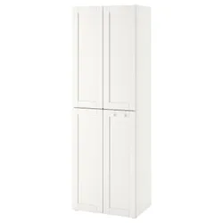 IKEA SMÅSTAD / PLATSA (994.304.78) гардероб, біла біла рамка / з 2 штангами для одягу