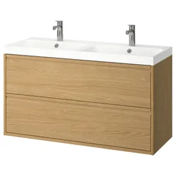 IKEA ÄNGSJÖN / BACKSJÖN(595.140.12) тумба під умивальник з ящиками/умивальником/змішувачами, імітація дуб