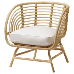 IKEA BUSKBO(792.990.16) Крісло, ротанг / Дюпвик білий