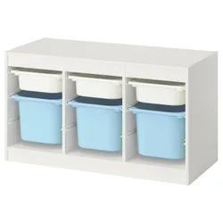 IKEA TROFAST(195.744.61) Полиця з контейнерами, Білий білий/світло -блакитний
