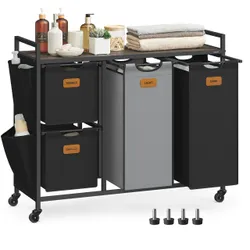 Кошик прачковий 4 камер сіро-чорних