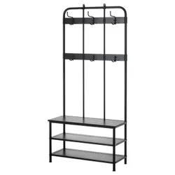 IKEA PINNIG (203.297.89) Вішалка для одягу з лавою, чорна