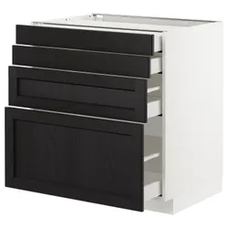 IKEA METOD / MAXIMERA(692.568.09) 4-дверний / 4-місний, білий/забарвлений лерхітановим чорним