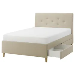 IKEA IDANÄS(705.880.92) м'яке ліжко з ящиками, Бежевий Нагген