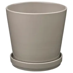 IKEA KLOTLÖNN(205.840.01) горщик з підставкою, Зсередини/зовні/сірий/бежевий