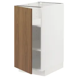 IKEA METOD(895.191.74) підлогова шафа/полиці, білий/Тісторп імітація коричневого горіха