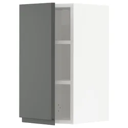 IKEA METOD(294.608.88) навісна шафа з полицями, білий / Voxtorp темно-сірий