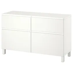 IKEA BESTÅ (294.215.33) поєднання полиці з дверцятами/шухлядами, білий / Västerviken / Stubbarp білий