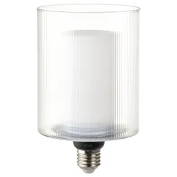 IKEA MOLNART(905.862.14) Світлодіодна лампочка E27 150 Люменів, Скляний/смугастий циліндр