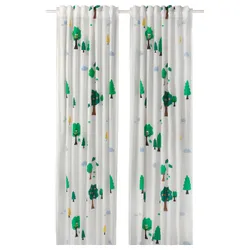IKEA BRUMMIG(505.325.10) штора, 2 шт., лісовий візерунок / різнокольор
