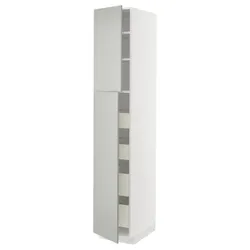 IKEA METOD / MAXIMERA(795.389.36) висока шафа з 2 дверцятами/4 ящиками, білий/Хавсторп світло-сірий