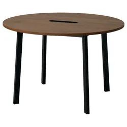 IKEA MITTZON(195.305.04) Конференц-стіл, круглий шпон горіха/чорний