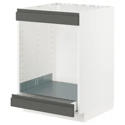 IKEA METOD / MAXIMERA(093.040.40) стіл для запису + духовка з ящиками, білий / Voxtorp темно-сірий
