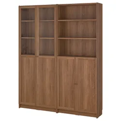IKEA BILLY / OXBERG(195.818.62) книжкова шафа, пара панельних/скляних дверей