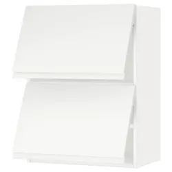 IKEA METOD(993.945.12) горизонтальна шафа 2 дверцята відкриваються сенсорні, білий / Voxtorp матовий білий