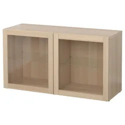 IKEA BESTÅ(690.476.27) сайт, з ефектом білого мореного дуба / прозоре скло Sindvik з ефектом білого мореного дуба
