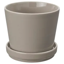 IKEA KLOTLÖNN(305.840.10) горщик з підставкою, Зсередини/зовні/сірий/бежевий