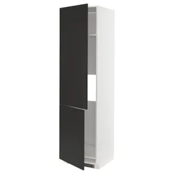 IKEA METOD(594.985.40) висока шафа для холодильника/двері з 2 дверцятами, білий/Nickebo матовий антрацит