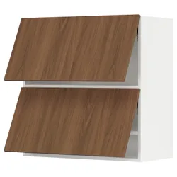 IKEA METOD(395.196.14) Горизонтальна шафа з 2 дверцятами, сенсорне відкривання, білий/Тісторп імітація коричневого горіха