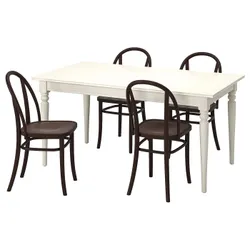 IKEA INGATORP / SKOGSBO(195.150.99) стіл та 4 стільці, білий/темно-коричневий
