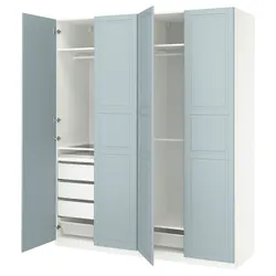 IKEA PAX / FJÄREHALS(495.652.00) Комбінація гардеробу, білий/світло -сірий -блак