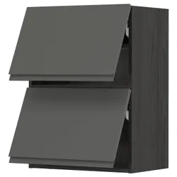 IKEA METOD(493.937.89) горизонтальна шафа 2 дверцята відкриваються сенсорні, чорний/Voxtorp темно-сірий