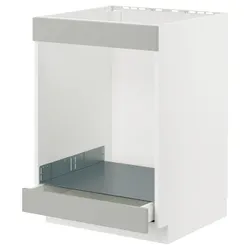 IKEA METOD / MAXIMERA(795.391.82) шафа для варильної панелі + духовки з висувною скринькою, білий/Хавсторп світло-сірий
