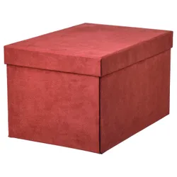 IKEA GJÄTTA(905.704.30) контейнер із кришкою, коричнево-червоний оксамит
