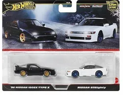2-комплекти машинок преміум-класу HOT WHEELS: Nissan 180SX Type-X 96 року випуску / Nissan Silei JBK96