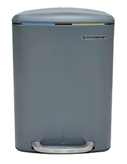 SONGMICS LTB40B02 Урна для сміття з двома пластиковими внутрішніми ущільнювачами (2 х 20 л) з металу, відкривається, пластикова