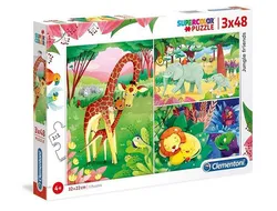 Пазл 3x48 Суперкольорові друзі з джунглів