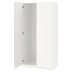 IKEA PAX(999.043.92) Гардероб/2 двері, білий/Фардаль глянець/білий