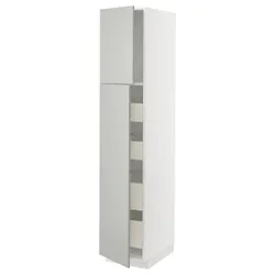 IKEA METOD / MAXIMERA(595.380.32) висока шафа з 2 дверцятами/4 ящиками, білий/Хавсторп світло-сірий